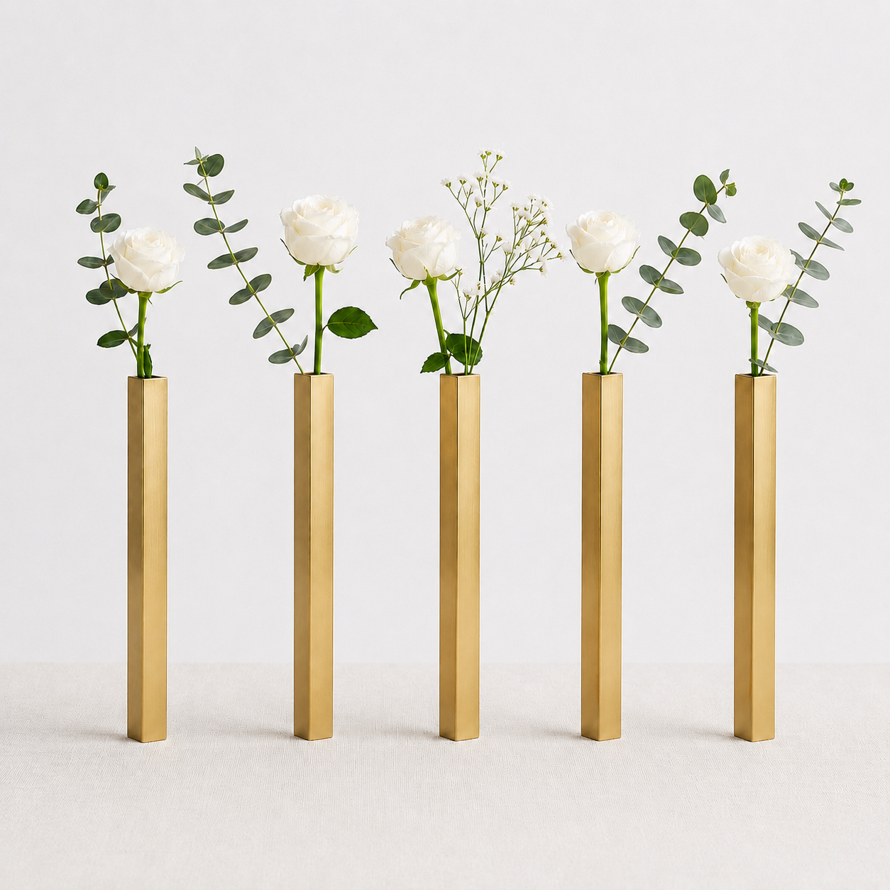 Masabloom Gold Minimalist Vazo  5'li Set