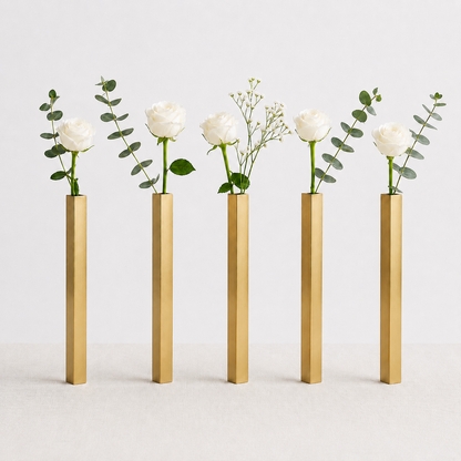 Masabloom Gold Minimalist Vazo  5'li Set