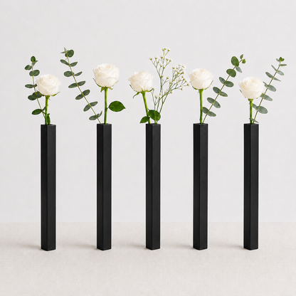 Masabloom Siyah Minimalist Vazo  5'li Set