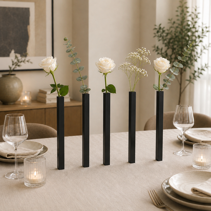 Masabloom Siyah Minimalist Vazo  5'li Set