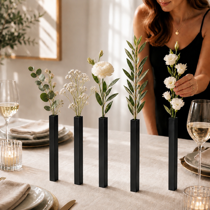 Masabloom Siyah Minimalist Vazo  5'li Set