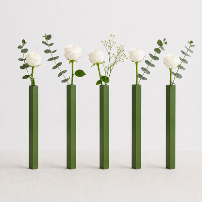 Masabloom Yeşil Minimalist Vazo  5'li Set