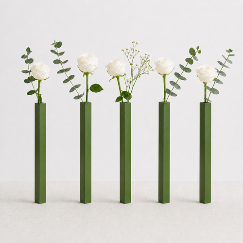 Masabloom Yeşil Minimalist Vazo  5'li Set