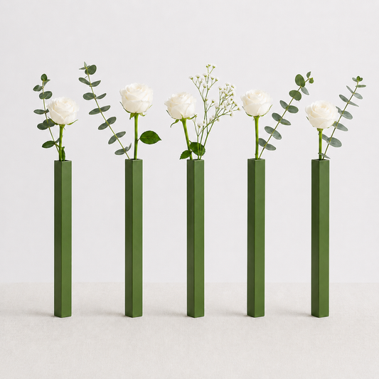 Masabloom Yeşil Minimalist Vazo  5'li Set