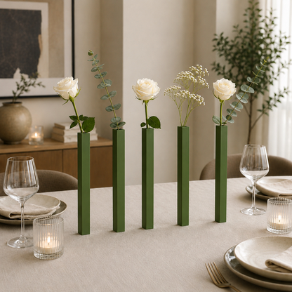 Masabloom Yeşil Minimalist Vazo  5'li Set