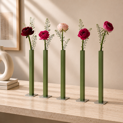 Masabloom Yeşil Minimalist Vazo  5'li Set