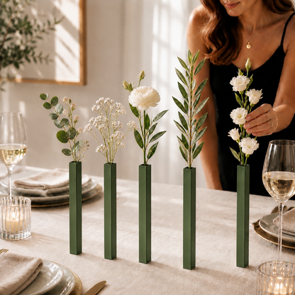 Masabloom Yeşil Minimalist Vazo  5'li Set